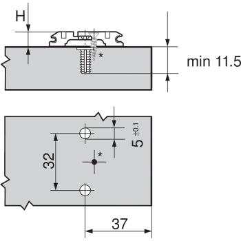 Prowadnik Blum 174E6100 CLIP expando (z kołeczkami)